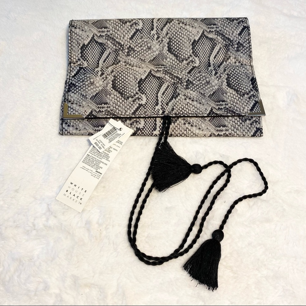 NWT WHBM Snakeskin Print Travel Jewelry Roll Travel Organizer Case